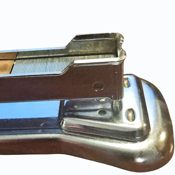 Vintage 5" ACE CADET Model 302 Lift Top STAPLER USA CHROME Black MCM USA - Picture 5 of 10